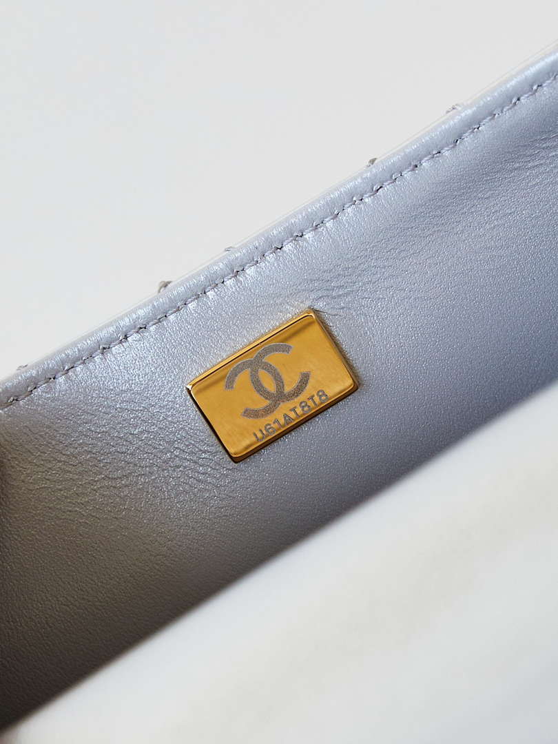 Chanel AS4646 MINI FLAP BAG & STAR COIN PURSE Mirror Calfskin  Metallic Calfskin & Gold-Tone Metal Silver