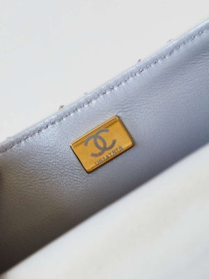 Chanel AS4646 MINI FLAP BAG & STAR COIN PURSE Mirror Calfskin  Metallic Calfskin & Gold-Tone Metal Silver - Default Title - View 9