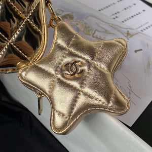 Chanel AS4647 Mini Flap Bag & STAR COIN PURSE Metallic Calfskin & Gold-Tone Metal Gold - Default Title - View 5