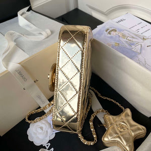 Chanel AS4647 Mini Flap Bag & STAR COIN PURSE Metallic Calfskin & Gold-Tone Metal Gold - Default Title - View 7