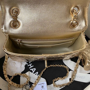 Chanel AS4647 Mini Flap Bag & STAR COIN PURSE Metallic Calfskin & Gold-Tone Metal Gold - Default Title - View 8