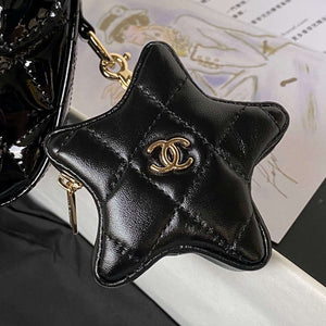 Chanel AS4648 Flap Bag & STAR COIN PURSE Mirror Calfskin Metallic Calfskin & Gold-Tone Metal Black - Default Title - View 4