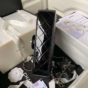 Chanel AS4648 Flap Bag & STAR COIN PURSE Mirror Calfskin Metallic Calfskin & Gold-Tone Metal Black - Default Title - View 7