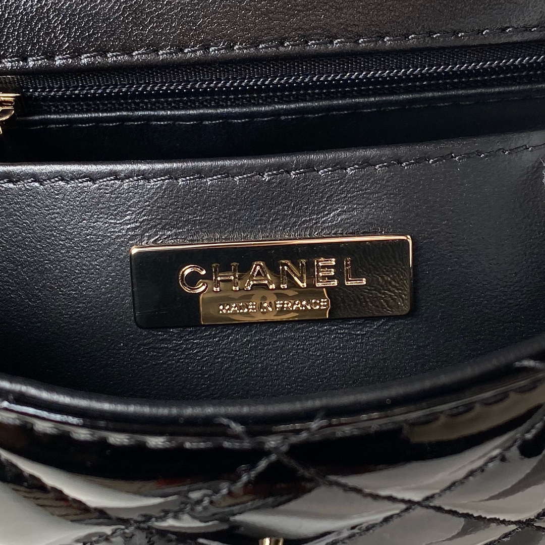 Chanel AS4648 Flap Bag & STAR COIN PURSE Mirror Calfskin Metallic Calfskin & Gold-Tone Metal Black - Default Title - View 9