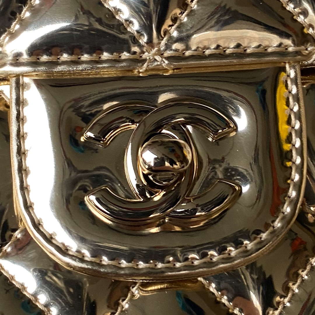 Chanel AS4648 Flap Bag & STAR COIN PURSE Mirror Calfskin Metallic Calfskin & Gold-Tone Metal Gold - Default Title - View 3