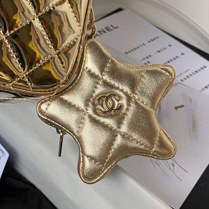 Chanel AS4648 Flap Bag & STAR COIN PURSE Mirror Calfskin Metallic Calfskin & Gold-Tone Metal Gold - Default Title - View 4