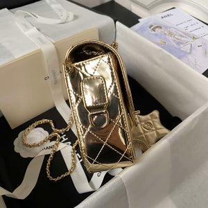 Chanel AS4648 Flap Bag & STAR COIN PURSE Mirror Calfskin Metallic Calfskin & Gold-Tone Metal Gold - Default Title - View 8