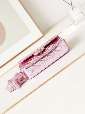Chanel AS4648 Flap Bag & STAR COIN PURSE Mirror Calfskin Metallic Calfskin & Gold-Tone Metal Purple - Default Title - View 7