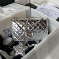 Chanel AS4648 Flap Bag & STAR COIN PURSE Mirror Calfskin Metallic Calfskin & Gold-Tone Metal Silver - Default Title - View 1