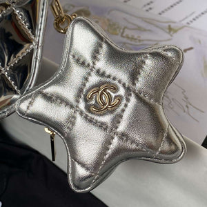 Chanel AS4648 Flap Bag & STAR COIN PURSE Mirror Calfskin Metallic Calfskin & Gold-Tone Metal Silver - Default Title - View 4