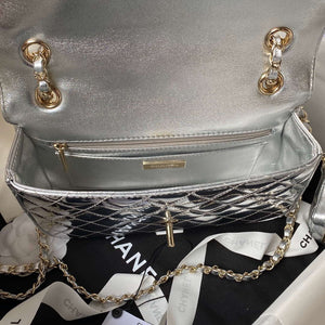 Chanel AS4648 Flap Bag & STAR COIN PURSE Mirror Calfskin Metallic Calfskin & Gold-Tone Metal Silver - Default Title - View 8