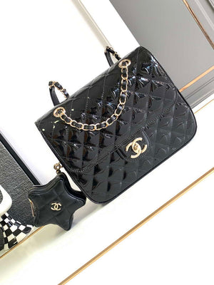 Chanel AS4649 BACKPACK & Star Coin Purse Metallic Calfskin & Gold-Tone Metal Black - Default Title - View 1