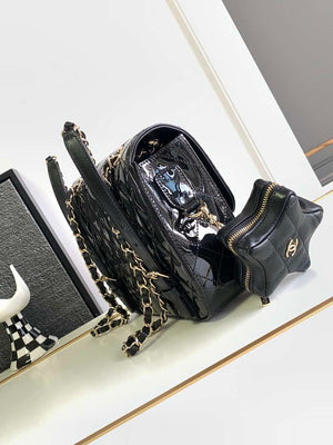 Chanel AS4649 BACKPACK & Star Coin Purse Metallic Calfskin & Gold-Tone Metal Black - Default Title - View 2