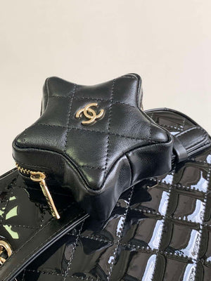 Chanel AS4649 BACKPACK & Star Coin Purse Metallic Calfskin & Gold-Tone Metal Black - Default Title - View 6