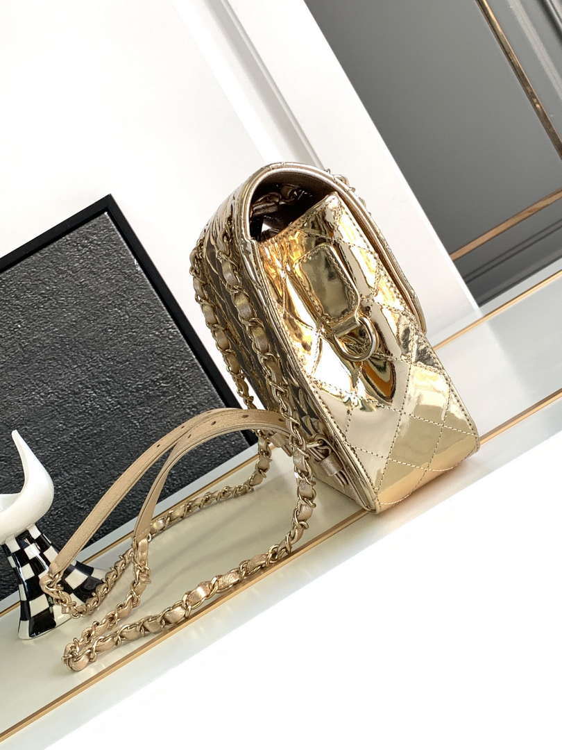Chanel AS4649 BACKPACK & Star Coin Purse Metallic Calfskin & Gold-Tone Metal Light Gold - Default Title - View 2