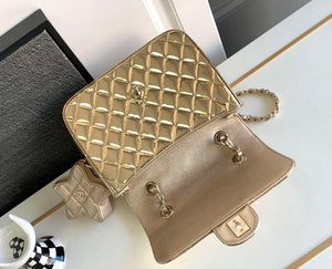 Chanel AS4649 BACKPACK & Star Coin Purse Metallic Calfskin & Gold-Tone Metal Light Gold - Default Title - View 8