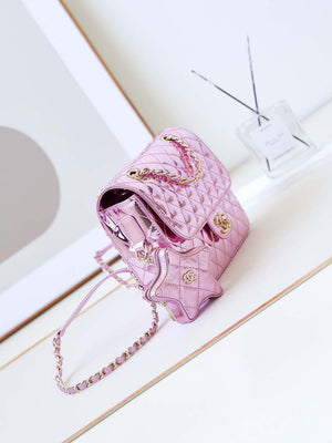 Chanel AS4649 BACKPACK & Star Coin Purse Metallic Calfskin & Gold-Tone Metal Purple - Default Title - View 3