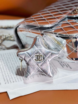 Chanel AS4649 BACKPACK & Star Coin Purse Metallic Calfskin & Gold-Tone Metal Silver - Default Title - View 6