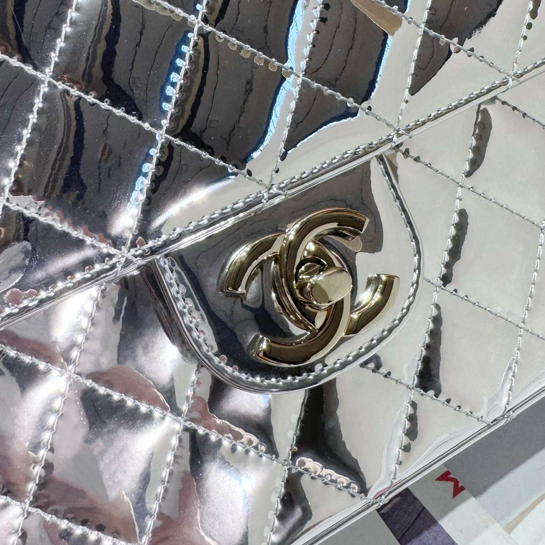 Chanel AS4649 BACKPACK & Star Coin Purse Metallic Calfskin & Gold-Tone Metal Silver - Default Title - View 7