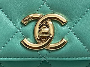 Chanel AS4654 Trendy CC Flap Bag With Top Handle Blue Lambskin Multicolor Logo - Default Title - View 6