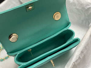 Chanel AS4654 Trendy CC Flap Bag With Top Handle Blue Lambskin Multicolor Logo - Default Title - View 7