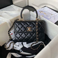 Chanel AS4654 Trendy CC Flap Bag With Top Handle Lambskin & Gold-Tone Metal Black - Default Title - View 1