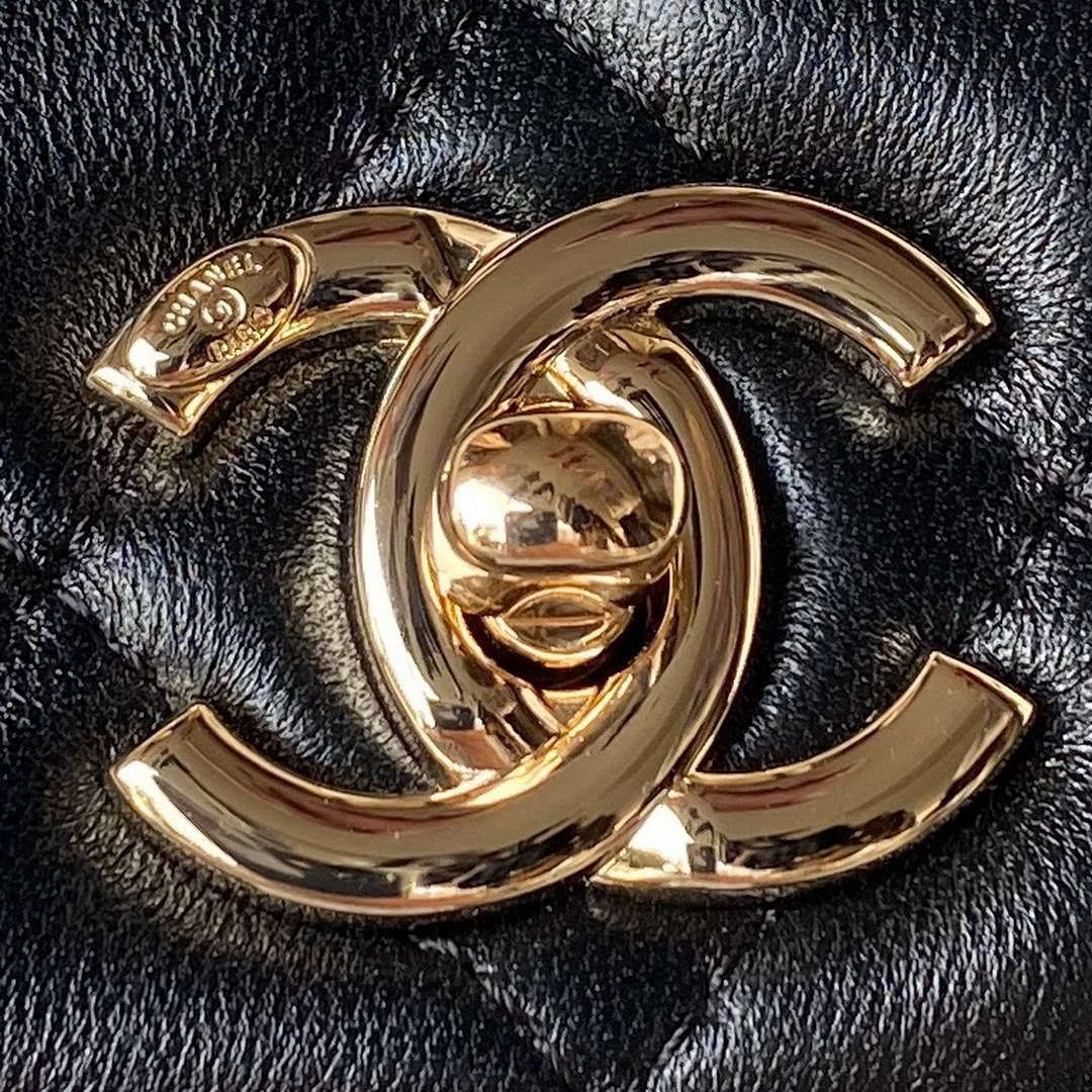Chanel AS4654 Trendy CC Flap Bag With Top Handle Lambskin & Gold-Tone Metal Black - Default Title - View 3