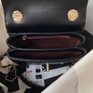 Chanel AS4654 Trendy CC Flap Bag With Top Handle Lambskin & Gold-Tone Metal Black - Default Title - View 7
