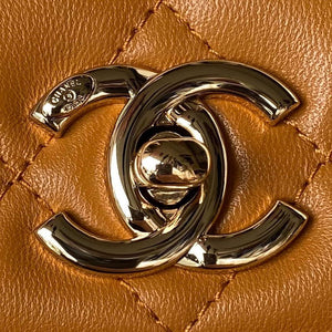Chanel AS4654 Trendy CC Flap Bag With Top Handle Lambskin & Gold-Tone Metal Orange - Default Title - View 2