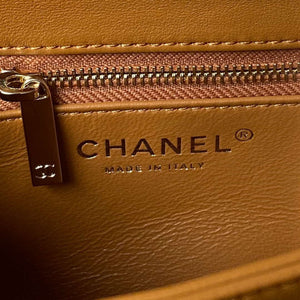 Chanel AS4654 Trendy CC Flap Bag With Top Handle Lambskin & Gold-Tone Metal Orange - Default Title - View 9
