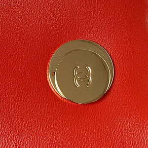 Chanel AS4654 Trendy CC Flap Bag With Top Handle Lambskin & Gold-Tone Metal Red - Default Title - View 6
