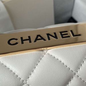 Chanel AS4654 Trendy CC Flap Bag With Top Handle Lambskin & Gold-Tone Metal White - Default Title - View 4