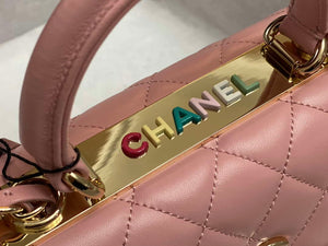 Chanel AS4654 Trendy CC Flap Bag With Top Handle Pink Lambskin Multicolor Logo - Default Title - View 5