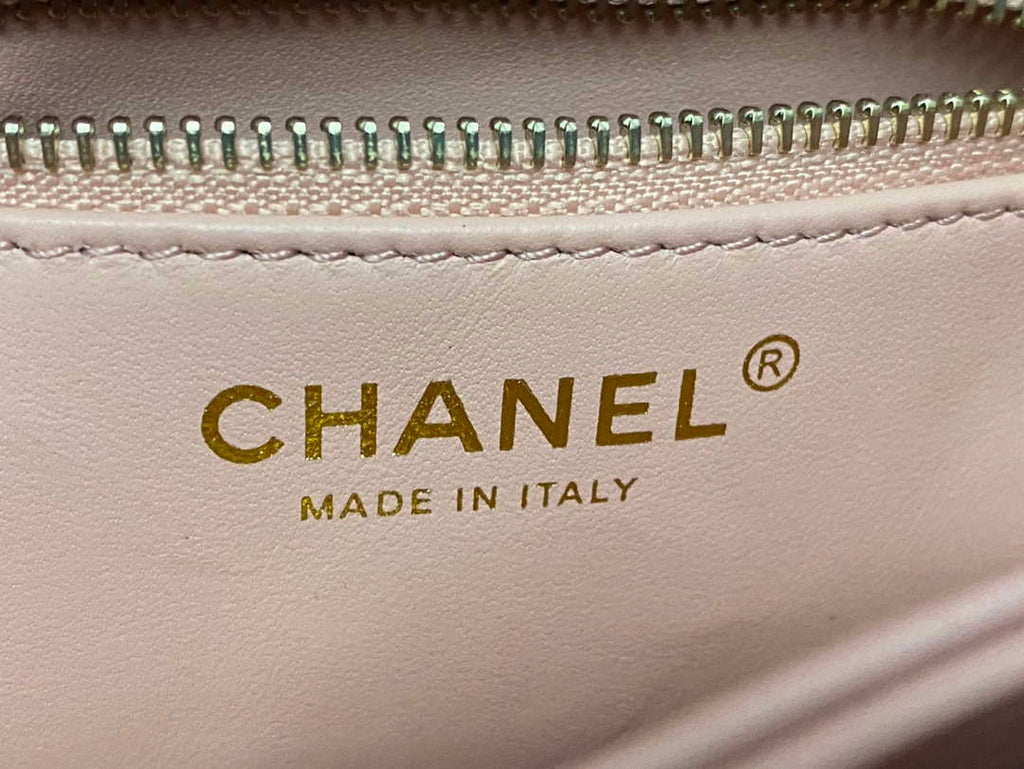 Chanel AS4654 Trendy CC Flap Bag With Top Handle Pink Lambskin Multicolor Logo