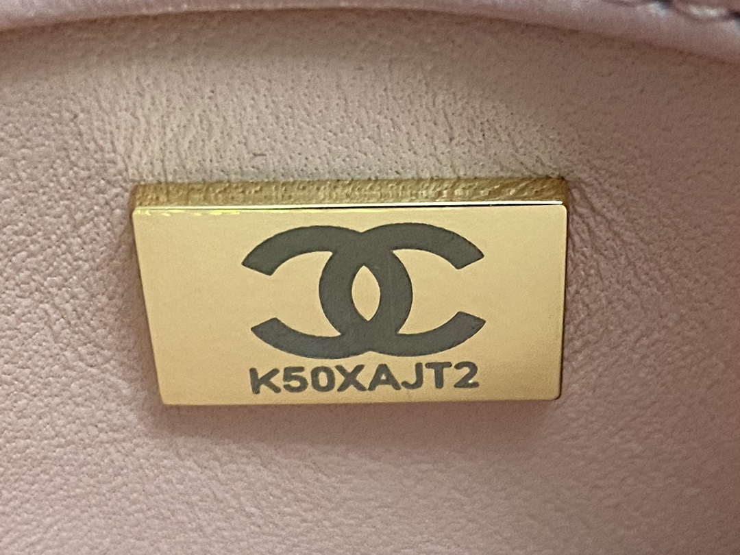 Chanel AS4654 Trendy CC Flap Bag With Top Handle Pink Lambskin Multicolor Logo - Default Title - View 9