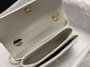 Chanel AS4654 Trendy CC Flap Bag With Top Handle White Lambskin Multicolor Logo - Default Title - View 7