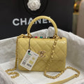 Chanel AS4654 Trendy CC Flap Bag With Top Handle Yellow Lambskin Multicolor Logo - Default Title - View 1