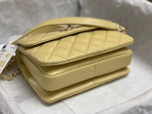 Chanel AS4654 Trendy CC Flap Bag With Top Handle Yellow Lambskin Multicolor Logo - Default Title - View 4