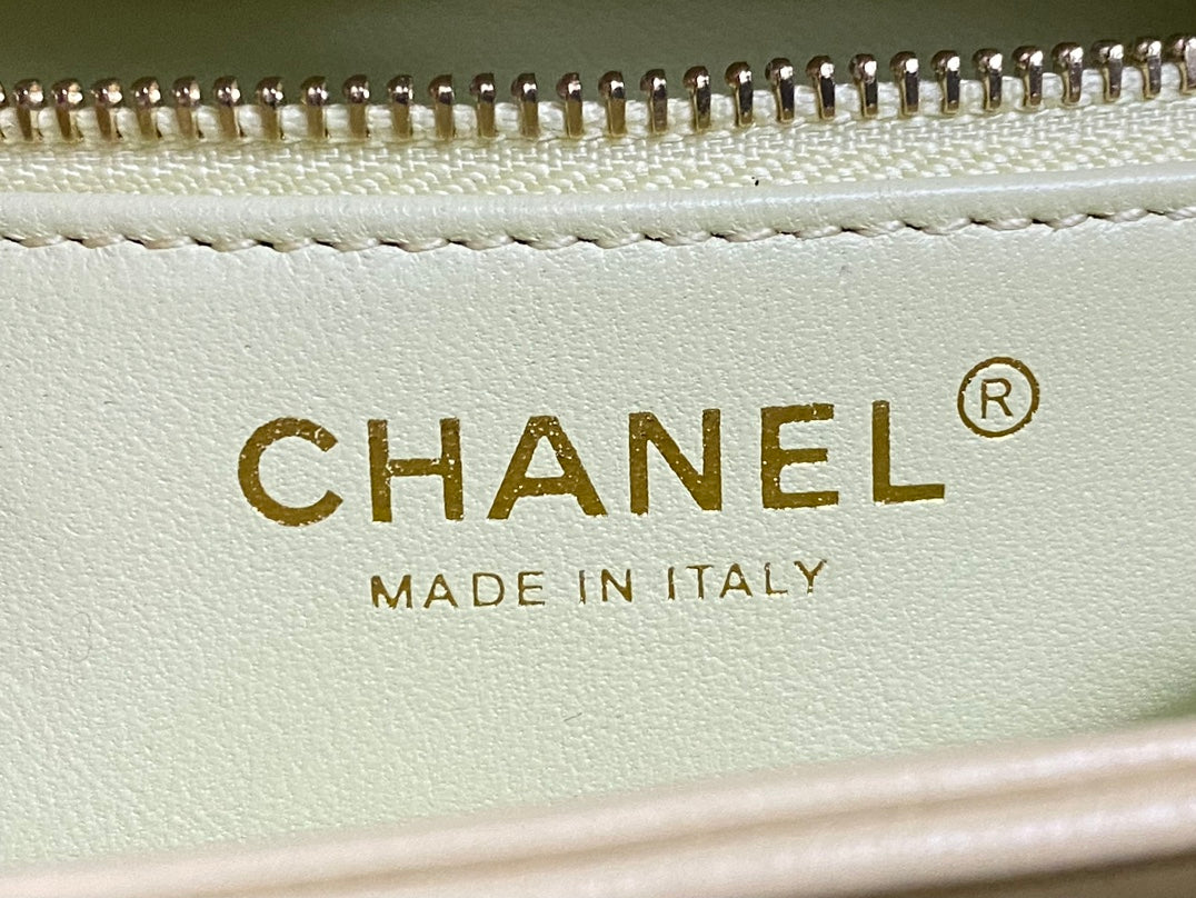 Chanel AS4654 Trendy CC Flap Bag With Top Handle Yellow Lambskin Multicolor Logo