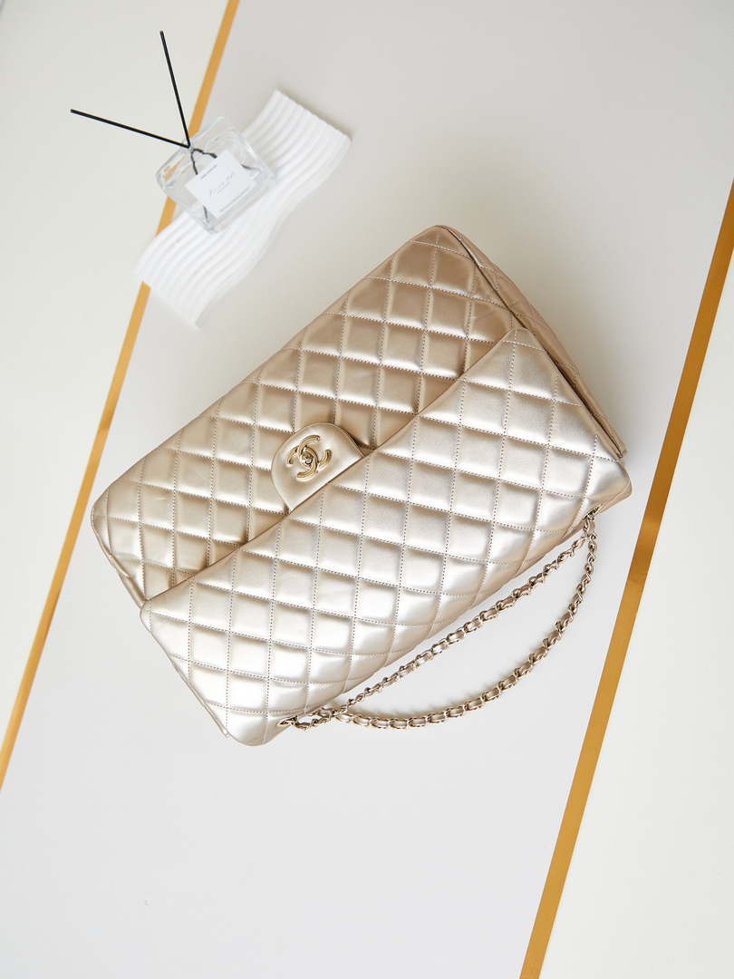 Chanel AS4661 Flap Bag CF Airport Calfskin & Gold-Tone Metal