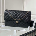 Chanel AS4661 Flap Bag CF Airport Calfskin & Gold-Tone Metal Black - Default Title - View 1