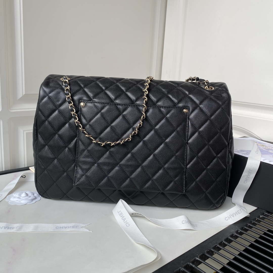 Chanel AS4661 Flap Bag CF Airport Calfskin & Gold-Tone Metal Black - Default Title - View 2