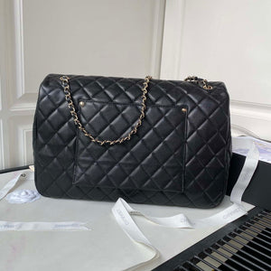 Chanel AS4661 Flap Bag CF Airport Calfskin & Gold-Tone Metal Black - Default Title - View 2