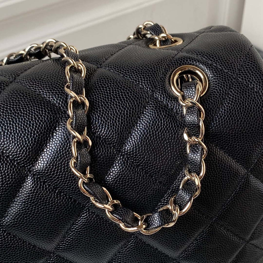 Chanel AS4661 Flap Bag CF Airport Calfskin & Gold-Tone Metal Black