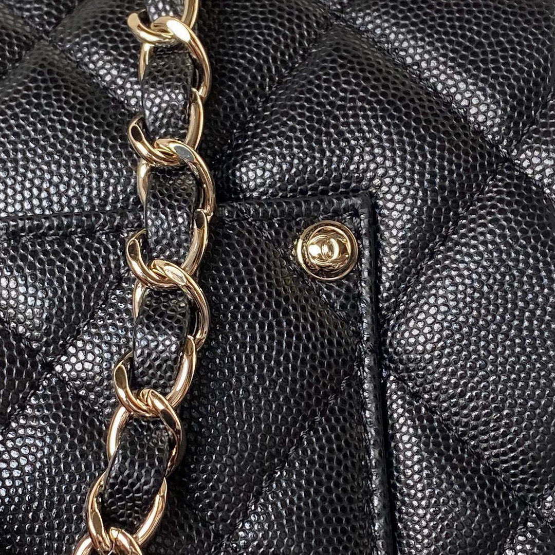Chanel AS4661 Flap Bag CF Airport Calfskin & Gold-Tone Metal Black - Default Title - View 6