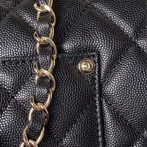 Chanel AS4661 Flap Bag CF Airport Calfskin & Gold-Tone Metal Black - Default Title - View 6