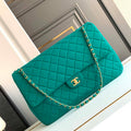 Chanel AS4661 Flap Bag CF Airport Calfskin & Gold-Tone Metal Green - Default Title - View 1