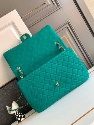 Chanel AS4661 Flap Bag CF Airport Calfskin & Gold-Tone Metal Green - Default Title - View 6