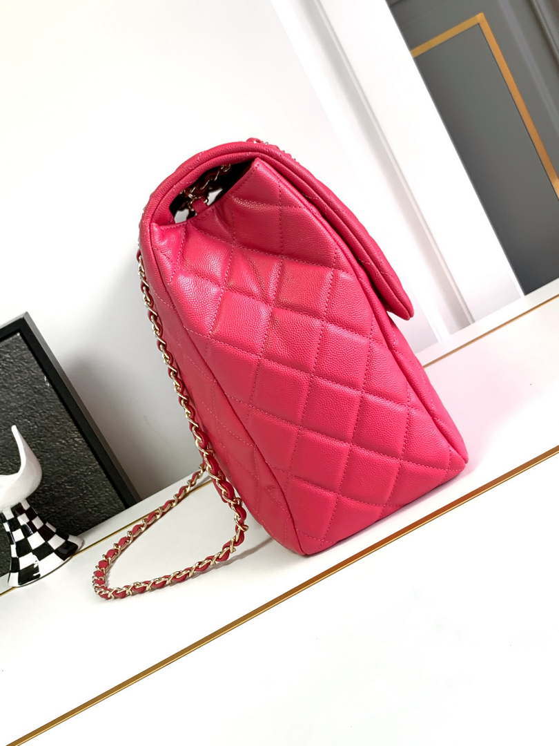 Chanel AS4661 Flap Bag CF Airport Calfskin & Gold-Tone Metal Rose Red - Default Title - View 2