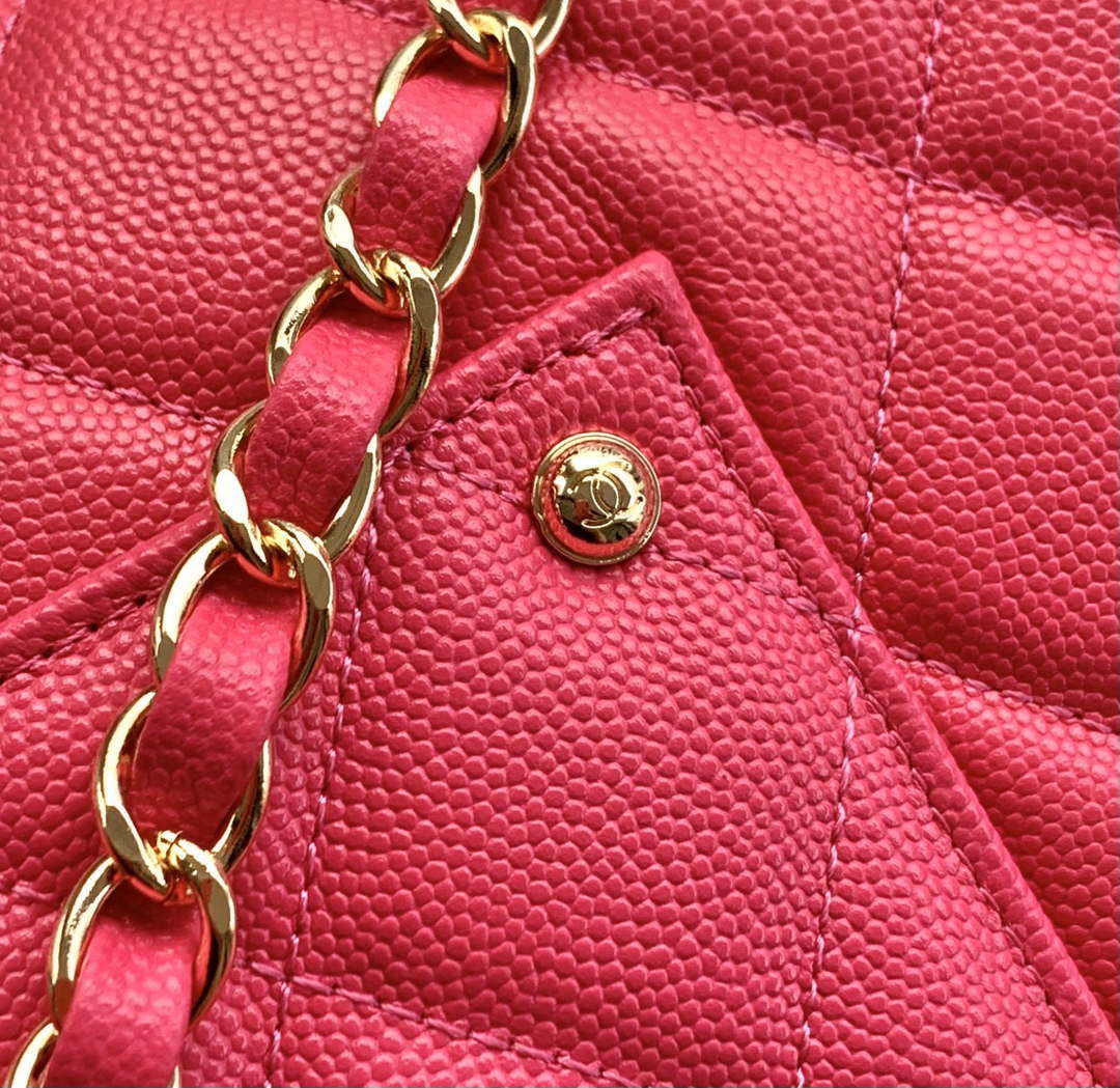 Chanel AS4661 Flap Bag CF Airport Calfskin & Gold-Tone Metal Rose Red - Default Title - View 6